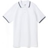 Рубашка поло мужская с контрастной отделкой Sol's Practice 270, белый/темно-синий, размер S