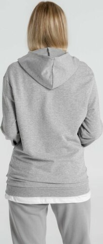 Толстовка с капюшоном унисекс Hoodie, серый меланж, размер XS