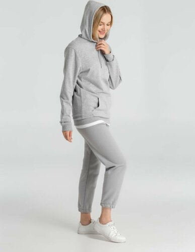 Толстовка с капюшоном унисекс Hoodie, серый меланж, размер XS
