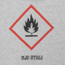 Футболка «Жар-птица», серый меланж, M
