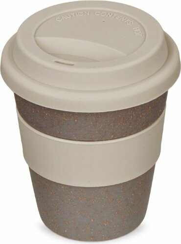 Стакан с силиконовой крышкой Cafe, beige