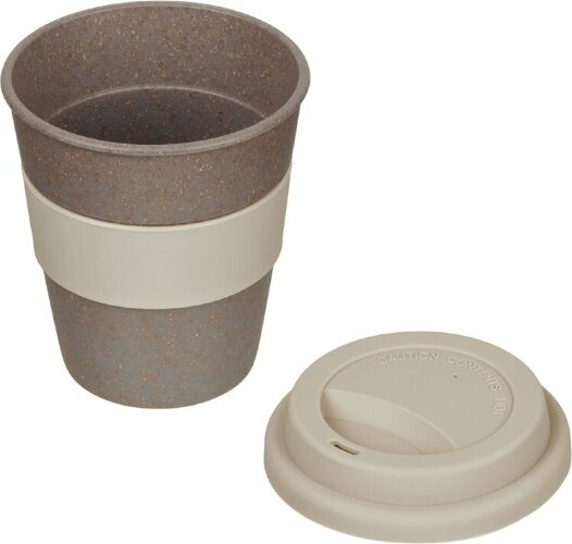Стакан с силиконовой крышкой Cafe, beige