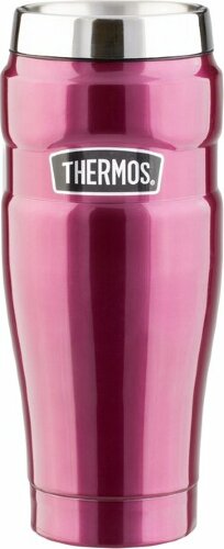 Кружка-термос со стальной колбой THERMOS SK1005 Matte Raspberry leak proof Vacuum Travel Tumbler 470 мл, красный