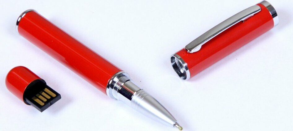 USB-флешка на 8 Гб в виде ручки с мини чипом, красный