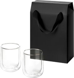 Подарочный набор 2 стеклянных стакана Lungo в коробке-пакете