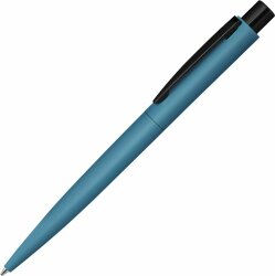Ручка шариковая металлическая UMA LUMOS M soft-touch, голубой/черный