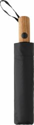 Зонт с автоматическим открыванием XD Collection Kaycey из rPET и древесины акации AWARE™, d54 см, черный