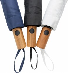 Зонт с автоматическим открыванием XD Collection Kaycey из rPET и древесины акации AWARE™, d54 см, черный