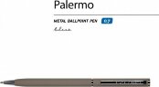 Ручка Bruno Visconti Palermo шариковая автоматическая, серый металлический корпус, 0.7 мм, синяя