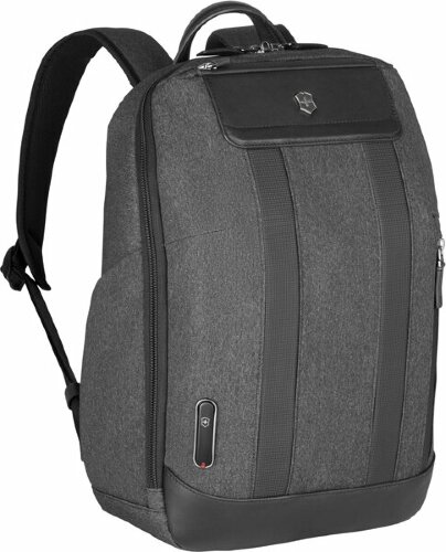 Рюкзак VICTORINOX Architecture Urban2 City Backpack 14'', серый, полиэстер / кожа, 30x19x42 см, 17 л