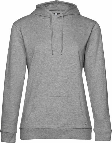 Толстовка с капюшоном женская Hoodie, серый меланж, M