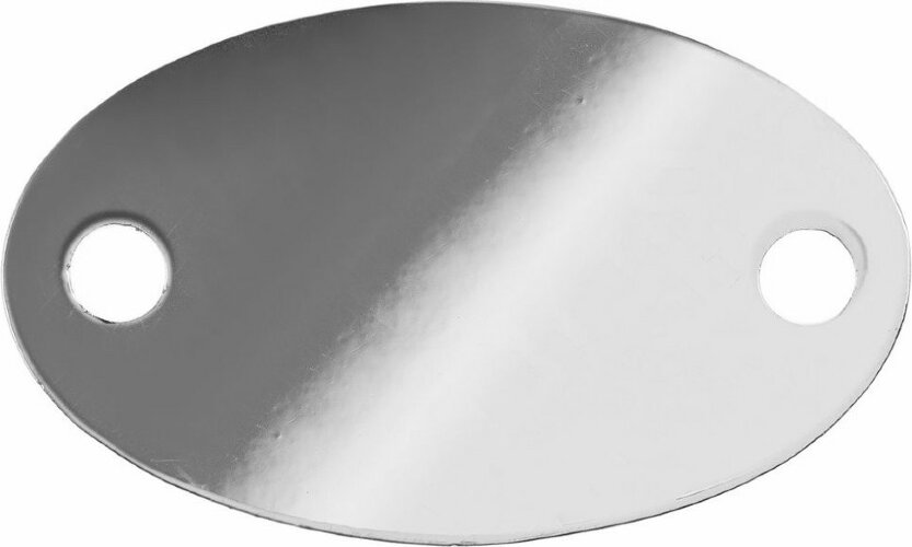 Шильдик металлический Alfa Oval, серебристый глянцевый