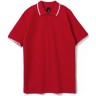 Рубашка поло мужская с контрастной отделкой Sol's Practice 270, красный/белый, размер S