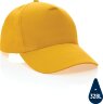 Бейсболка XD Collection Impact из переработанного хлопка AWARE™, 5 клиньев, 190 г/м2, желтый