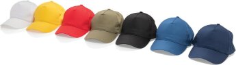 Бейсболка XD Collection Impact из переработанного хлопка AWARE™, 5 клиньев, 190 г/м2, желтый