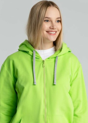 Толстовка на молнии с капюшоном Unit Siverga, зеленое яблоко, 3XL