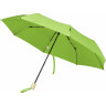 Складной ветроустойчивый зонт Birgit диаметром 21 дюйм из переработанного ПЭТ, зеленый лайм