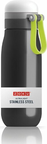 Бутылка вакуумная Zoku из нержавеющей стали 500 мл, черный