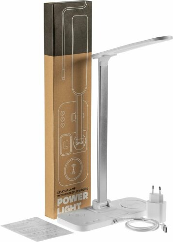 Настольная лампа с беспроводной зарядкой Uniscend Power Light, белая