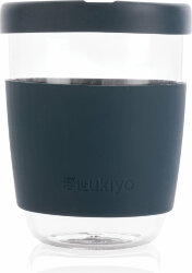 Стакан из боросиликатного стекла Ukiyo с силиконовой крышкой и держателем