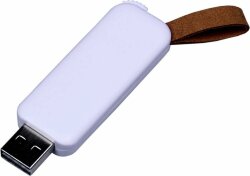 USB-флешка промо на 64 Гб прямоугольной формы, выдвижной механизм, белый