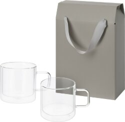 Подарочный набор 2 стеклянные кружки Luna в коробке-пакете