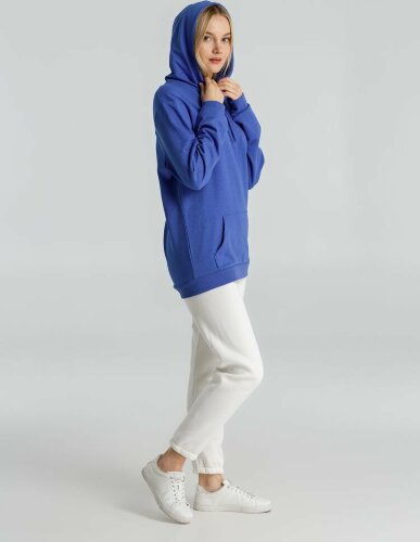 Толстовка с капюшоном унисекс Hoodie, ярко-синий меланж, размер XS