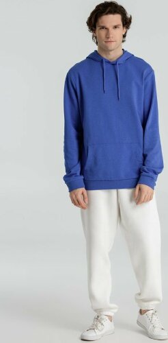 Толстовка с капюшоном унисекс Hoodie, ярко-синий меланж, размер XS