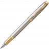  Перьевая ручка Parker IM Premium Warm Silver (grey) GT, перо: F, цвет чернил: blue, в подарочной упаковке