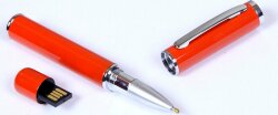 USB-флешка на 16 Гб в виде ручки с мини чипом, оранжевый