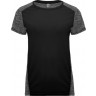 Спортивная футболка Roly Zolder женская, черный/меланжевый черный, размер S (40)