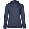 Толстовка с капюшоном женская Hoodie, синий меланж, XS