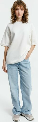 Джемпер с коротким рукавом Siluetti Volumica, молочно-белый, XL/2XL