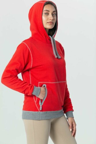 Двусторонняя толстовка Stride Revers, серая с красным, размер XS