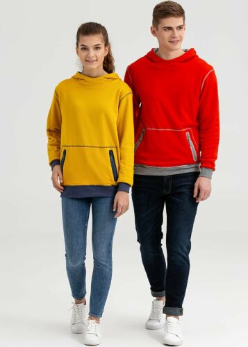 Двусторонняя толстовка Stride Revers, серая с красным, размер XS