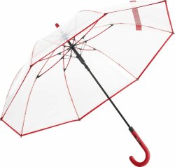 Зонт 7112 AC regular umbrella FARE® Pure transparent, красный