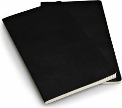 Записная книжка Moleskine Volant (в линейку, 2 шт.), Large (13х21 см), черный