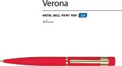 Ручка металлическая шариковая Verona, софт-тач, 1.0 мм, красный
