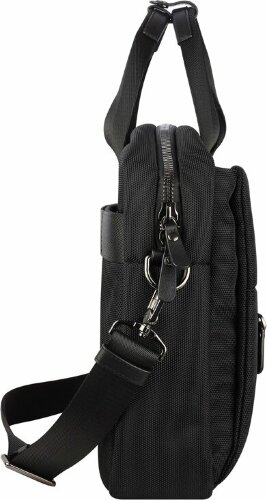 Портфель мужской BUGATTI Nero 15'', чёрный, нейлон 1680D/кожа, 42х10х30 см