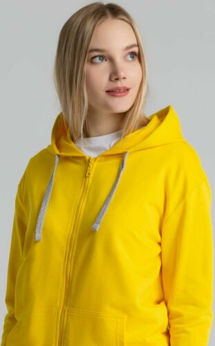 Толстовка на молнии с капюшоном Unit Siverga, желтая, 3XL