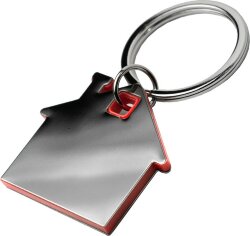 Брелок TONER HAUS; 4,1 x 3,7 x 0,5 см; красный, металл/пластик; лазерная гравировка