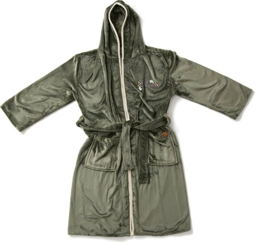 Банный халат VINGA Louis из rPET GRS, унисекс, 350 г/м2, зеленый, размер S-M