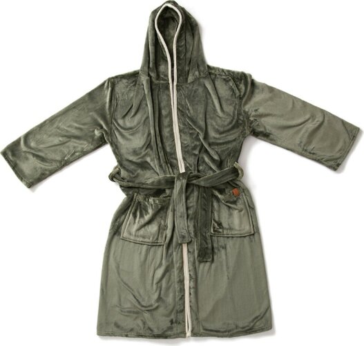 Банный халат VINGA Louis из rPET GRS, унисекс, 350 г/м2, зеленый, размер S-M