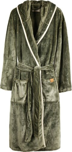 Банный халат VINGA Louis из rPET GRS, унисекс, 350 г/м2, зеленый, размер S-M