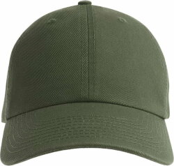 Бейсболка FRASER, органический хлопок, 6 клиньев, металлическая застежка, оливковый, универсальный