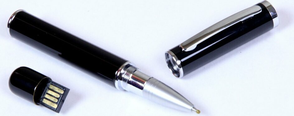 USB-флешка на 32 Гб в виде ручки с мини чипом, черный