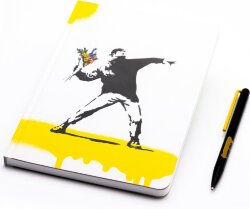 Набор Pininfarina Banksy Метатель цветов: шариковая ручка GrafeeX и блокнот линованный из каменной б
