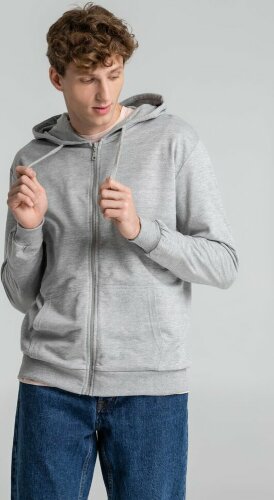 Толстовка на молнии с капюшоном Siverga 2.0, серый меланж, размер 3XL