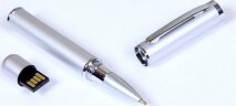 USB-флешка на 32 Гб в виде ручки с мини чипом, серебро
