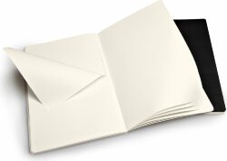 Записная книжка Moleskine Volant (нелинованная, 2 шт.), Large (13х21 см), черный